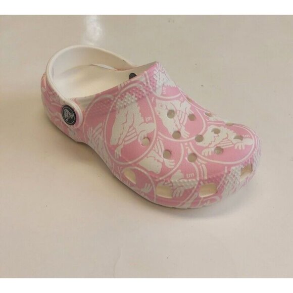 CROCS Other - CROCS Classic Duke Print Clog Kids Size C12 Lightweight Slip On Shoes Kids Pink